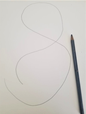 the number eight drawn with a pencil on a piece of paper