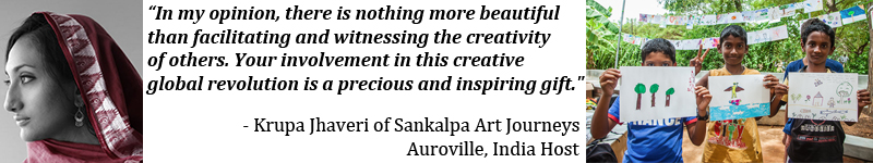 Art Break Day Banner for Auroville, India Site